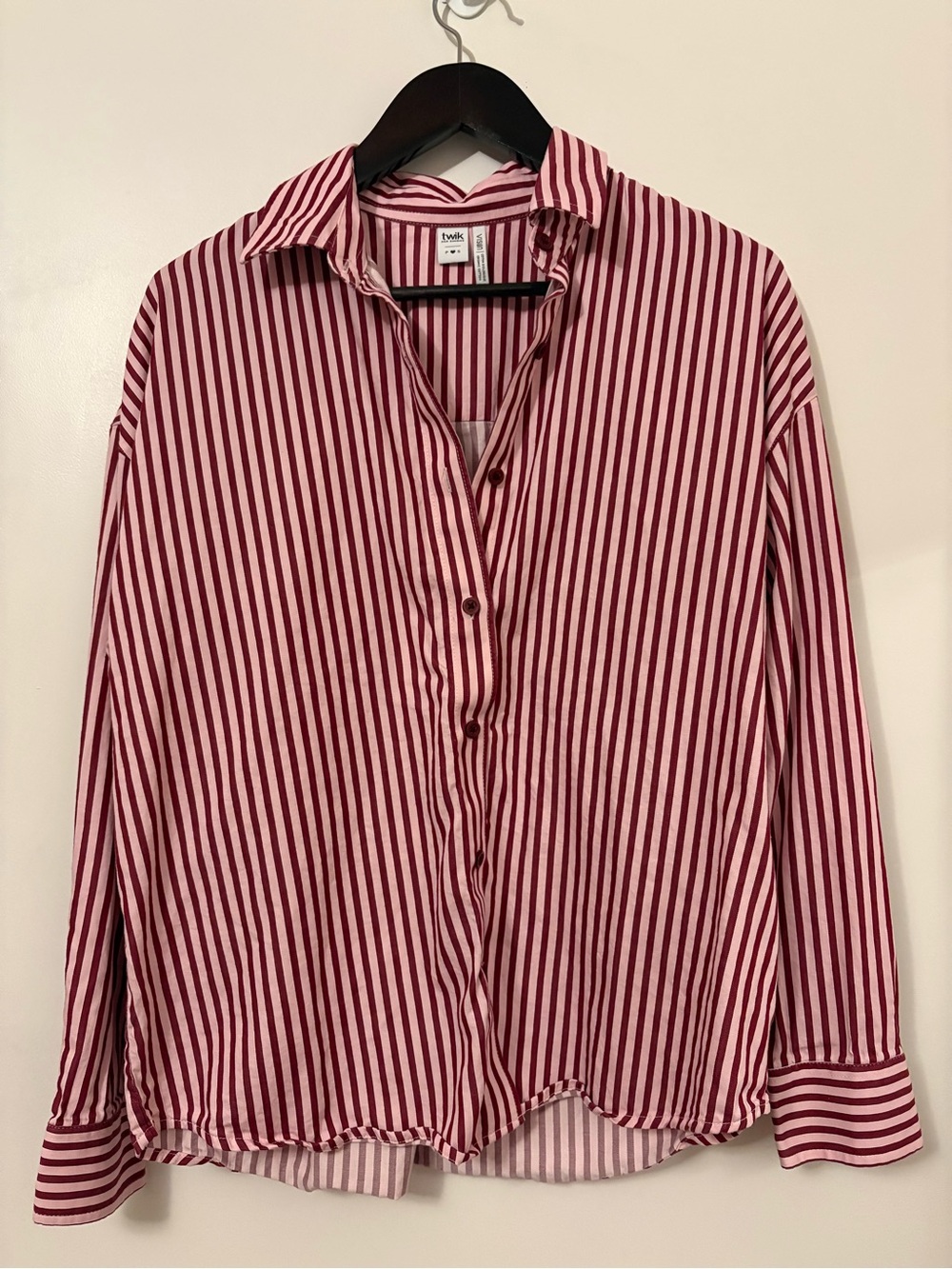 Pink striped button down